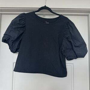 Black Puff Sleeve Top